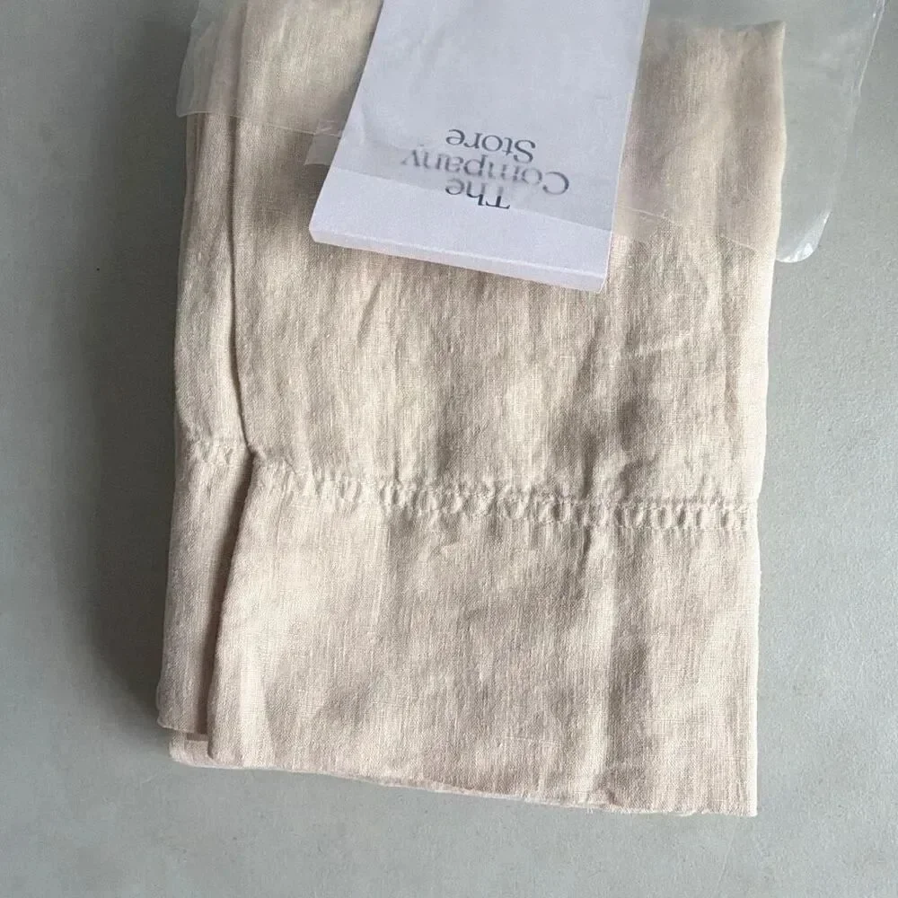 New Company Store Legends Hotel Parchment Vintage Linen King Pillowcases Set of